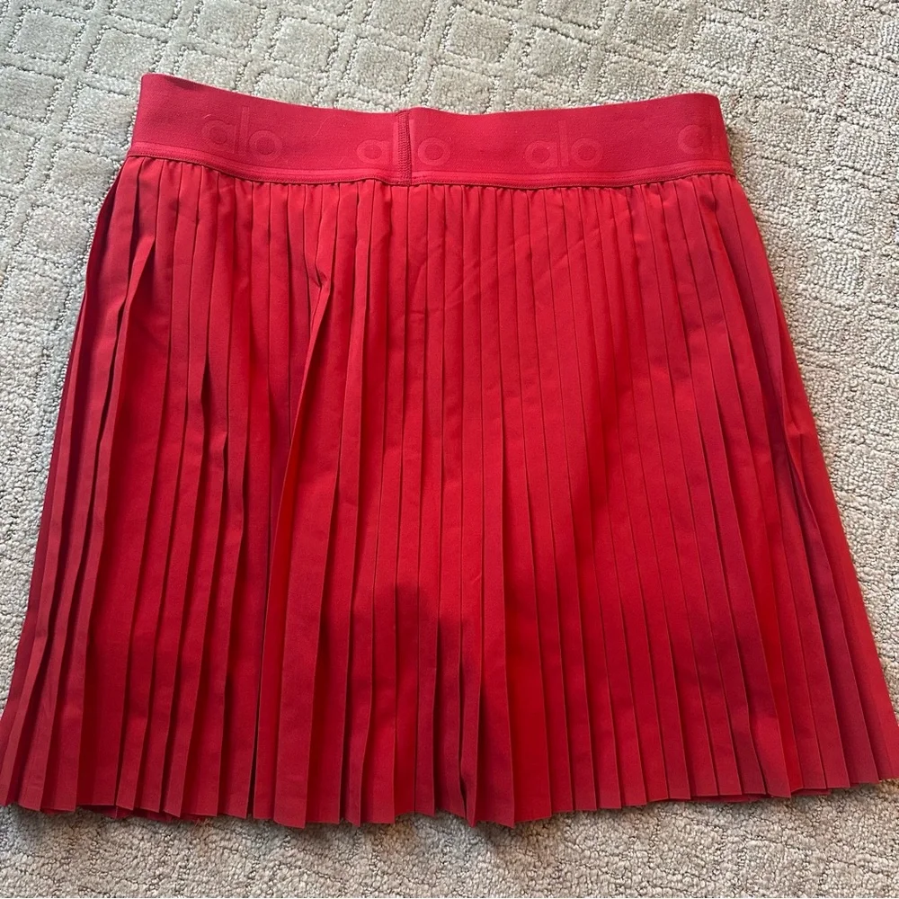 ALO Yoga Red Pleated Mini Skort